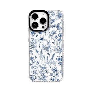 NEW ChiCaseVer. Vintage Botanical Pattern with Blue Flowers iPhone 15 Pro Case
